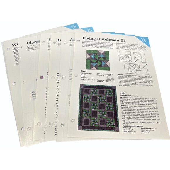 Spinning Spools Quilt Patterns Lot of 6 With Mylar Templates “From the Sea” - Picture 1 of 7